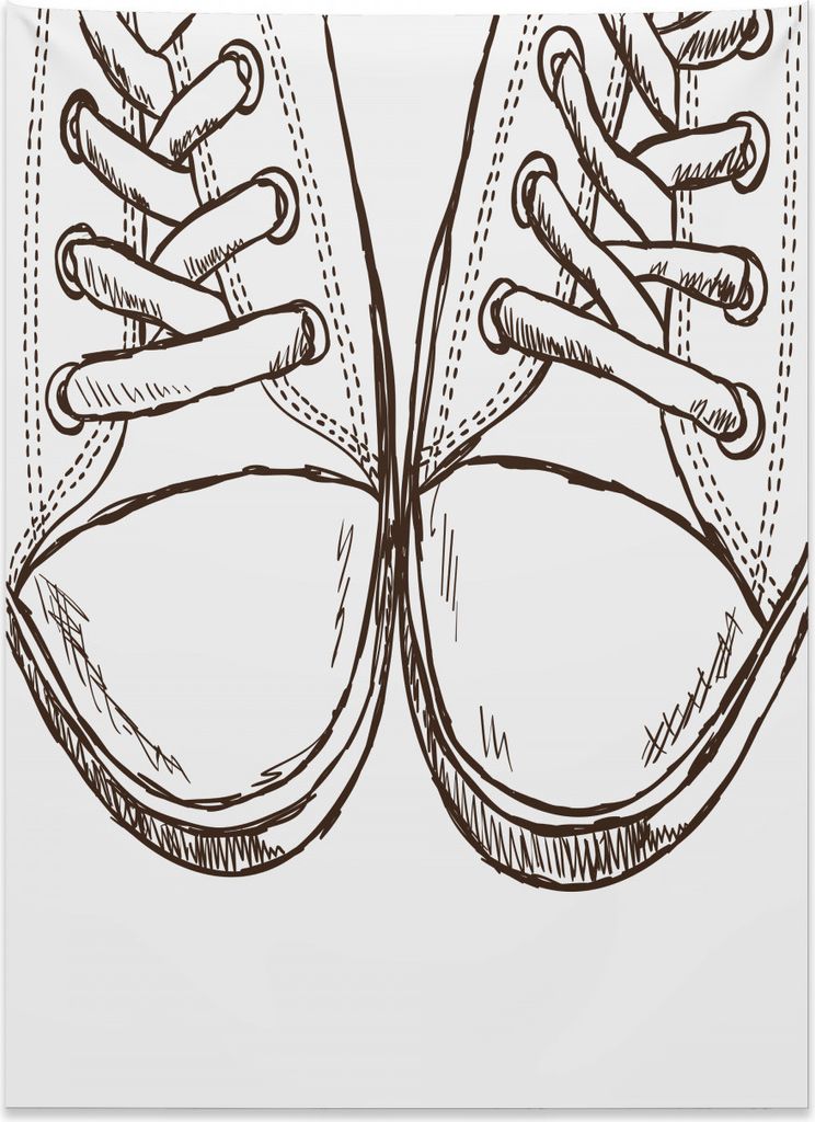 Abakuhaus Gekritzel Wandteppich, Turnschuhe Teen Life Art aus Weiches Mikrofaser Stoff Kein Verblassen Klare Farben Waschbar, 110 x 150 cm, Dunkelb...