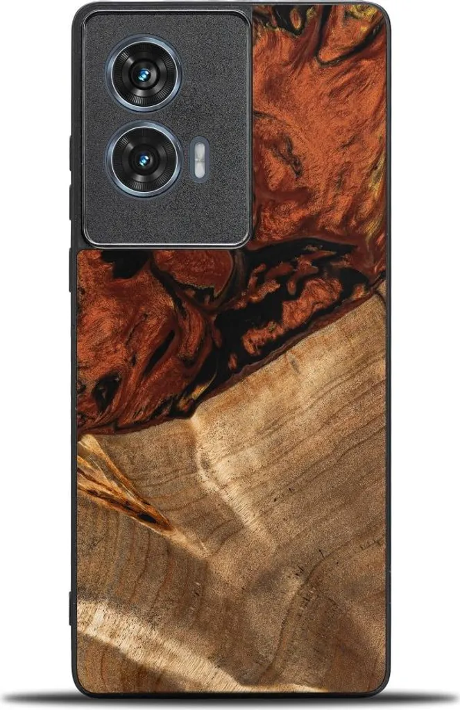 Cover Bewood Motorola Edge 50 Fusion Legno e Resina 4 Elementi Fuoco