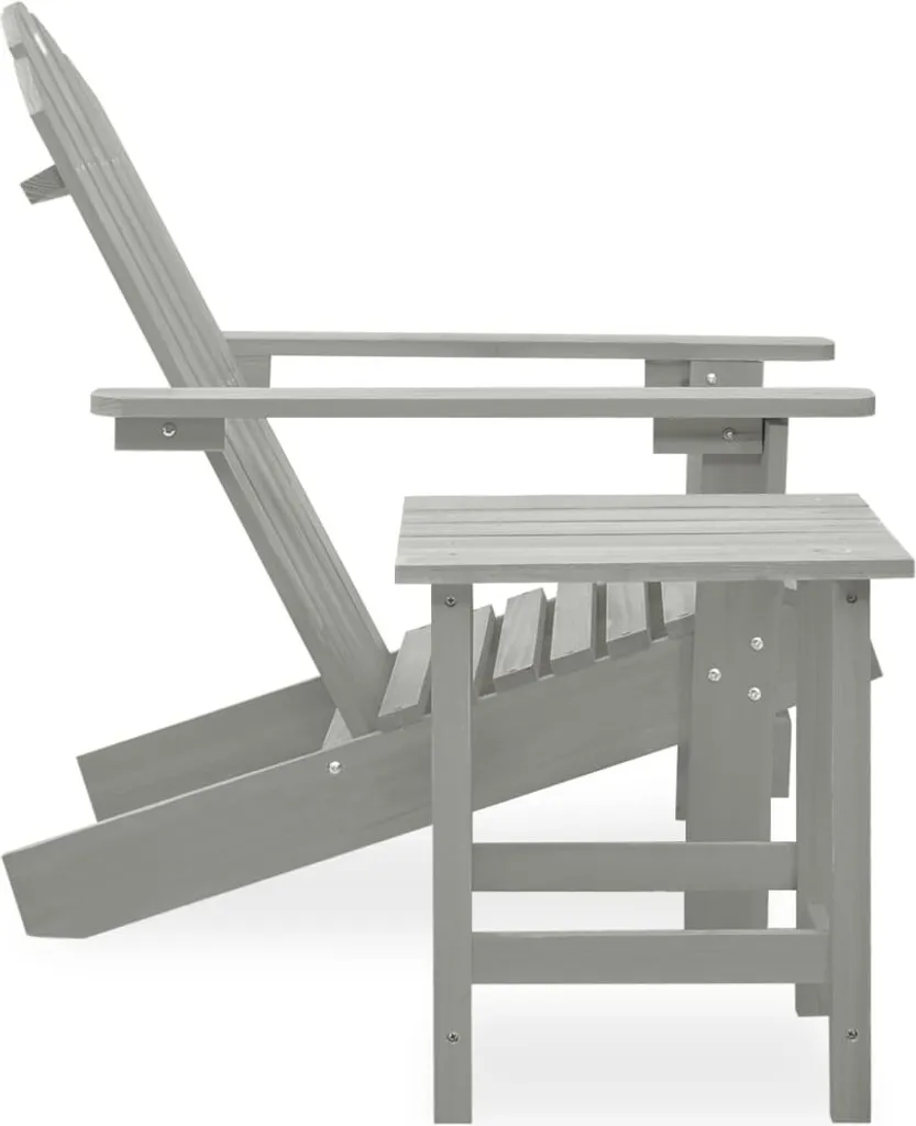Poltrona Adirondack vidaXL Legno Grigio e Tavolino: Relax Outdoor - 4