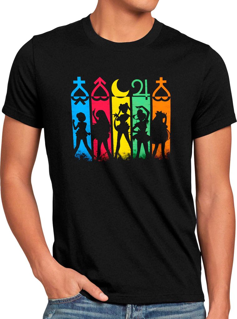 BaumwolleCloud Choose your Sailor Herren T-Shirt anime manga cosplay crystal