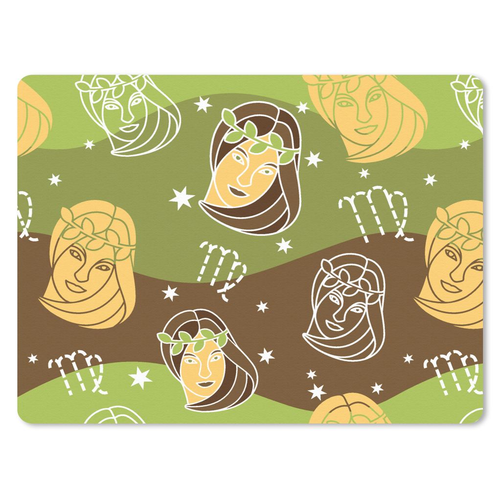 MuchoWow Mauspad Mousepad Jungfrau - Tierkreiszeichen - Muster 23x19 cm - Mousepads - Maus Mat - Pad - Mausunterlage - Schreibtischunterlage - Ma...