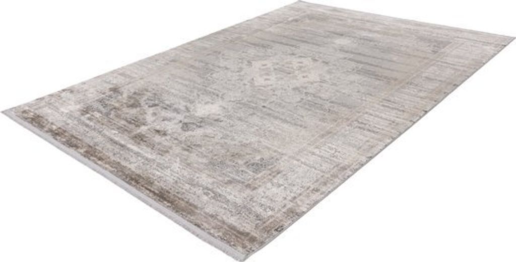 Lalee Diamond hochwertiger Teppich 2.000.000 Punkte m2 Viskose Acryl super weicher exklusiver Teppich kurze Fransen 80x150 cm silbergrau