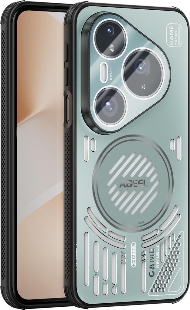 Magnetische Hülle für Huawei Pura 80 Pro/Pura 80 Pro+ mit Linsenabdeckung, Aluminium Stoßfestes Schutzhülle mit Wärmeableitung Grün