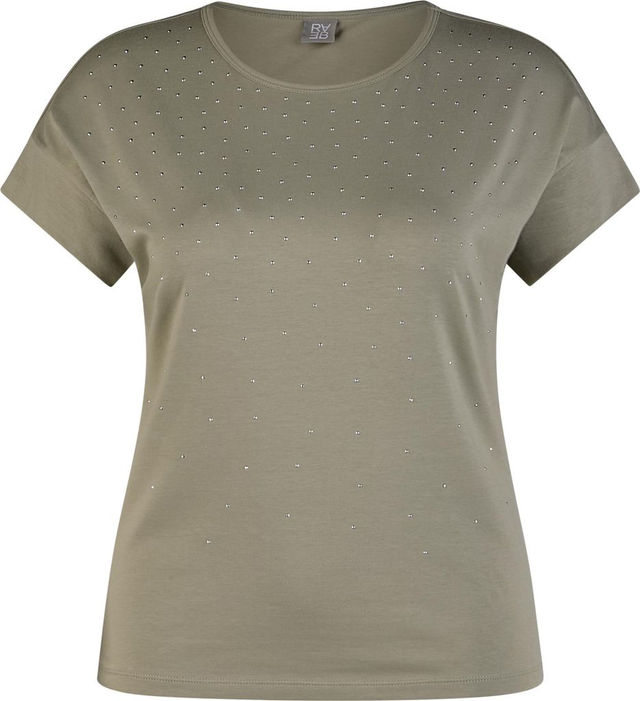 Rabe T-Shirt THYMIAN Klassischer Rundhals-Ausschnitt mit Glitzer-Details Größe 38