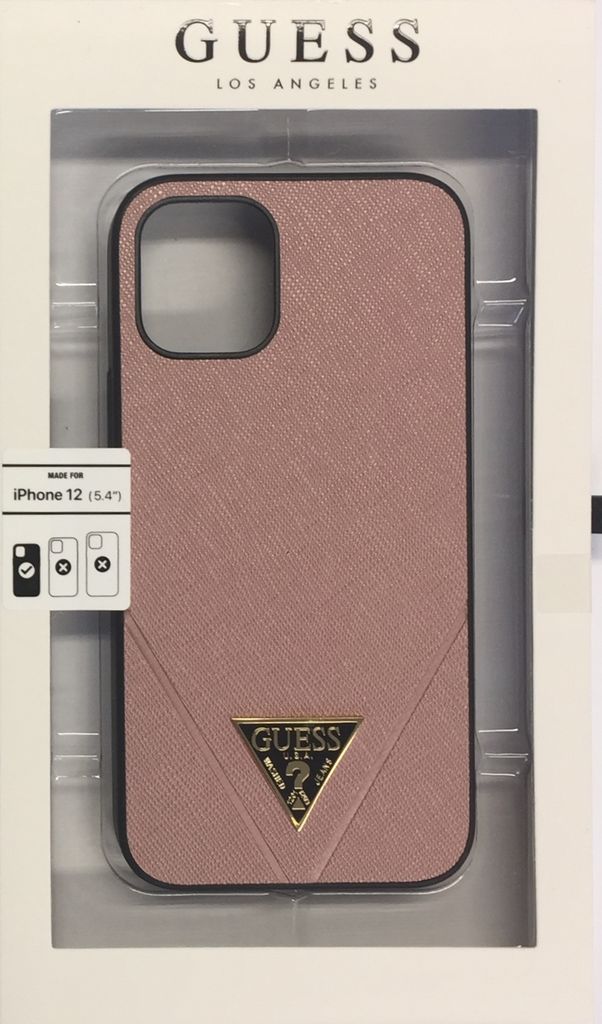 Guess Apple iPhone 12 Mini Pink Back cover case - Saffiano Produktbild 