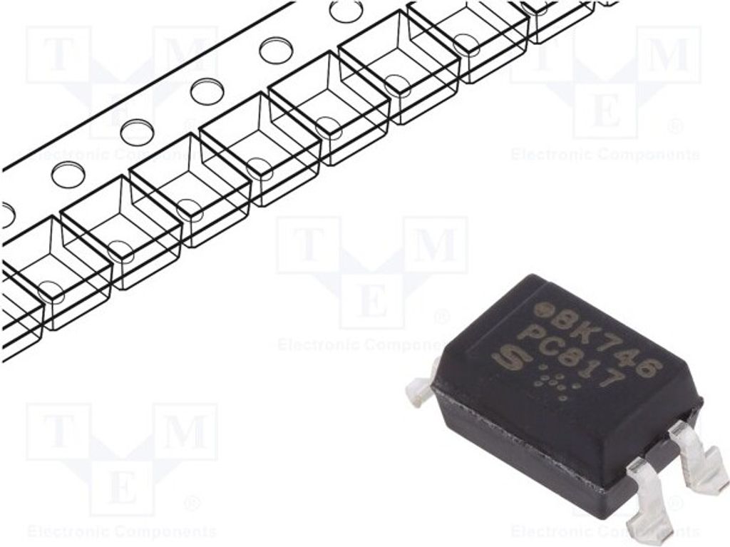 1x Optokoppler Kanäle: 1 Uce: 80V PC817X2NIP1B Optokoppler - ausgang SMD