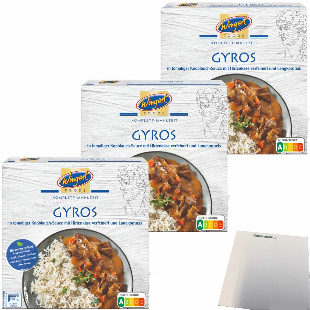 Wingbert Foods Gyros 3er Pack (3x375g Packung) + usy Block Produktbild 