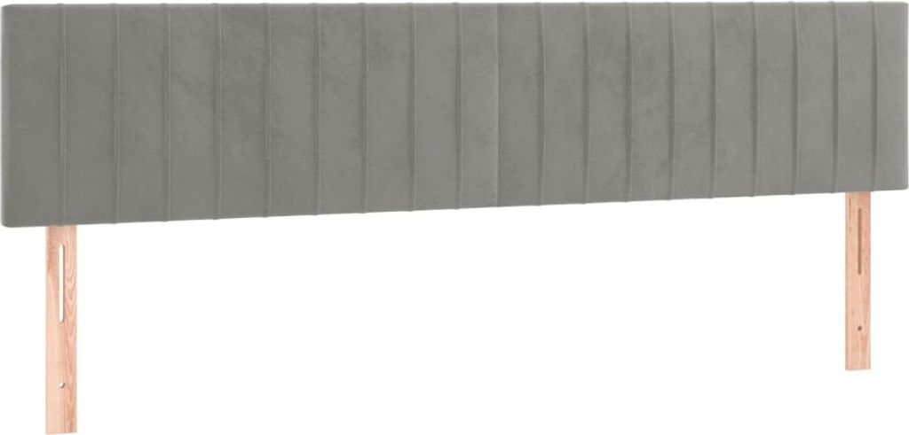 vidaXL Kopfteile Hellgrau 200x5x78/88 cm Samt
