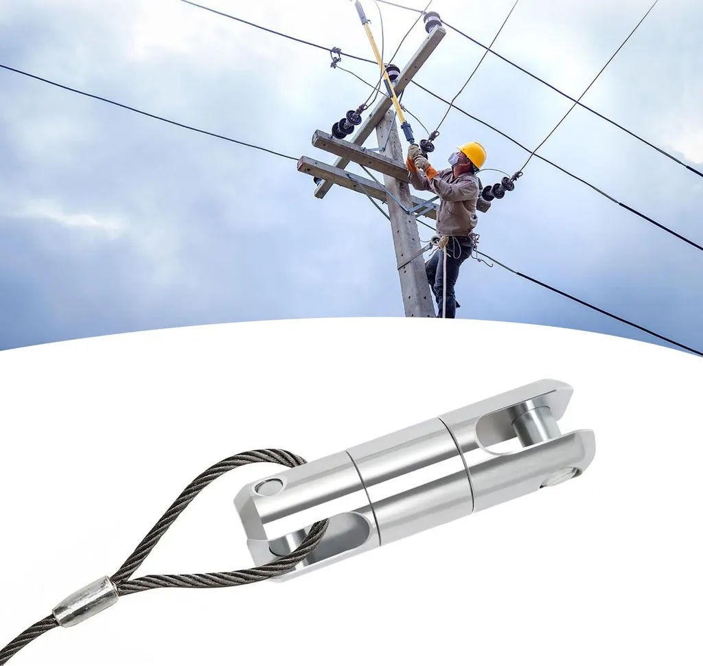 Connecteur pivotant à roulement à billes 5T pour câble en acier robuste - 3