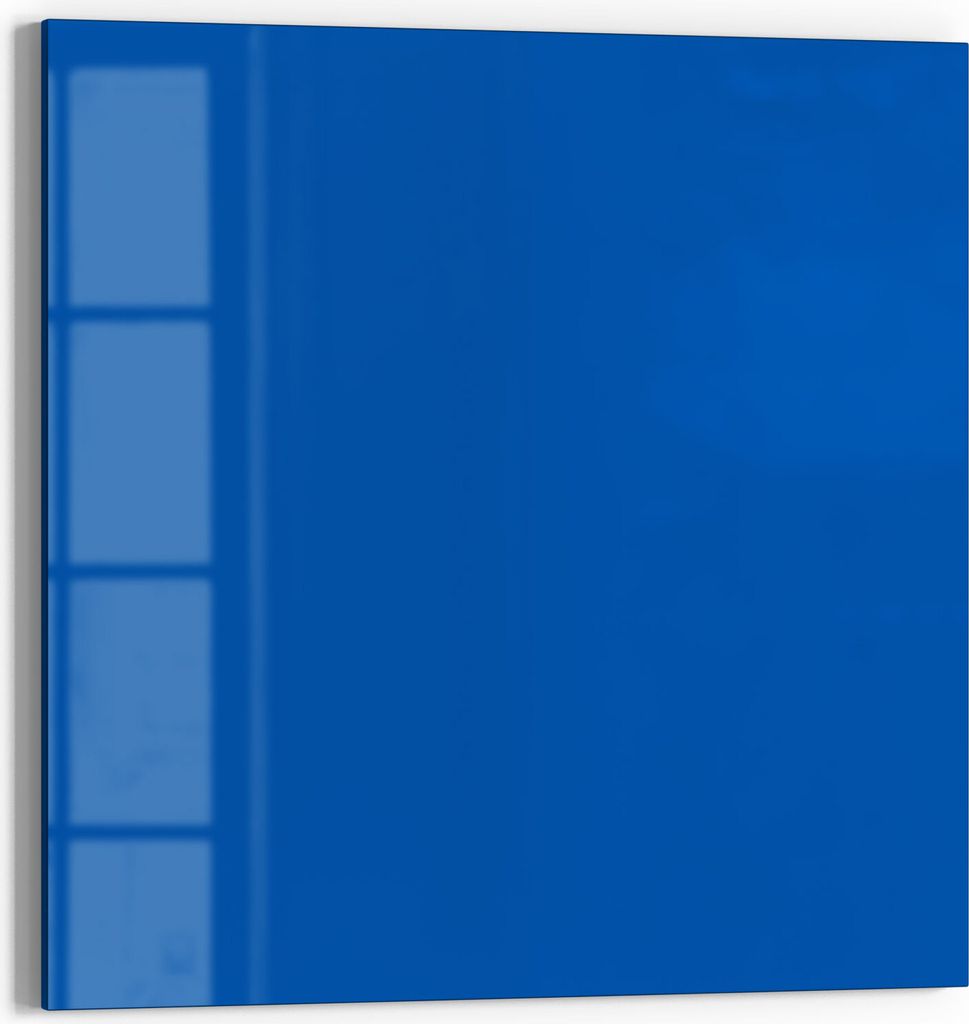 DEQORI Magnettafel Glas 30x30 cm 'Mittelblau' beschreibbar Whiteboard Pinnwand Küche