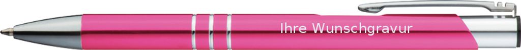 50 Kugelschreiber aus Metall / mit Gravur / Farbe: pink