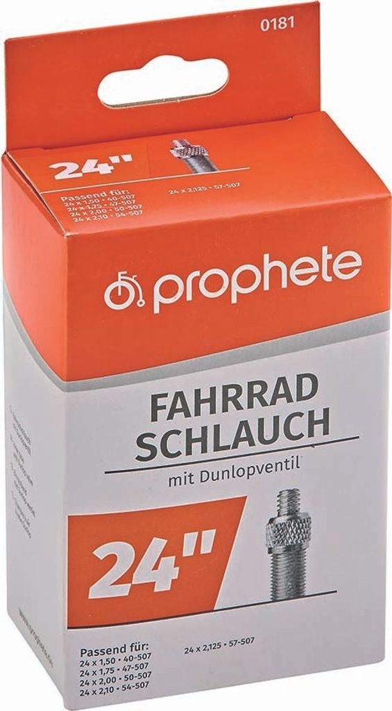 Prophete 181 Fahrradschlauch 24 x 1,75 - 24 x 2,125, Produktbild 