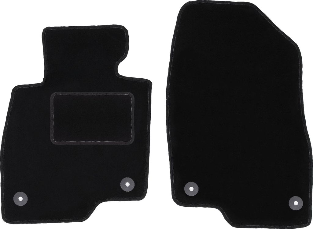 Velours-Fußmatten Vorne passend für Mazda 6 GJ III (Combo, Bj. 2012-) – schwarz, passgenau, mit Befestigungen set 2 Stk. - STANDARD