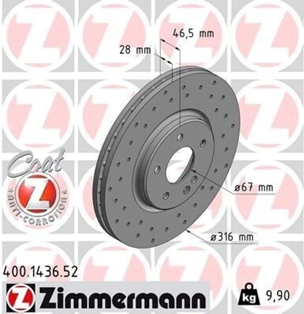 Disque de frein de rechange pour Mercedes Classe E W210 et S210
