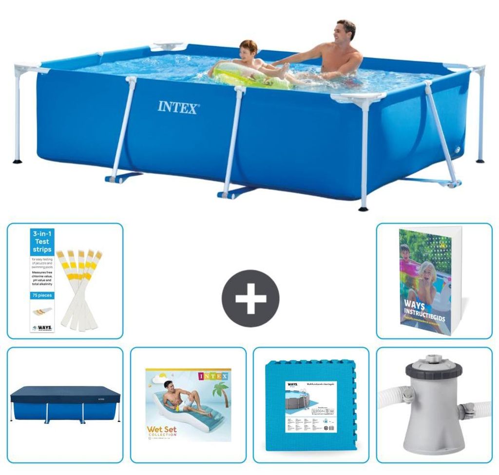 Rechteckiger Frame Pool - 260x160x65 cm - 7-teilig S129