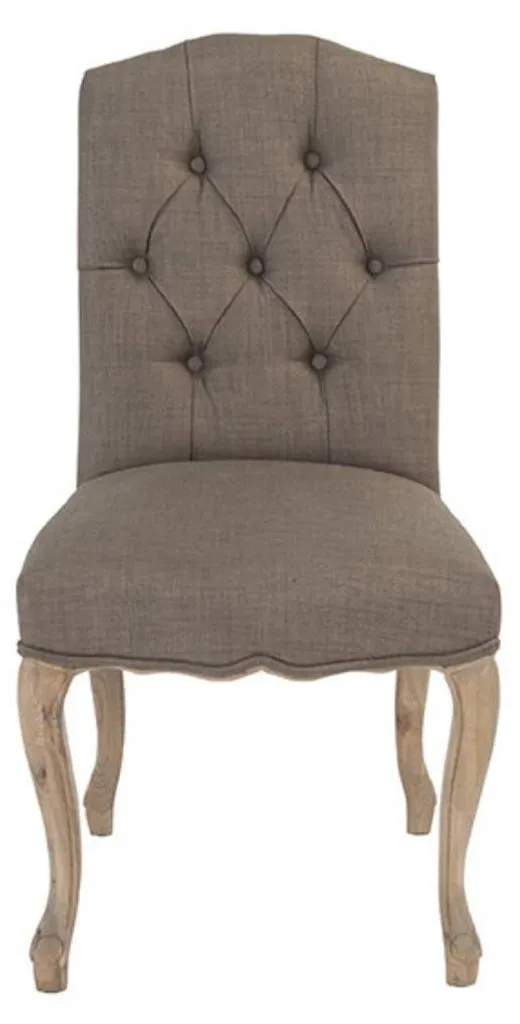 Chaise de salle à manger en tissu taupe ARLÉSIENNE - Confort élégant