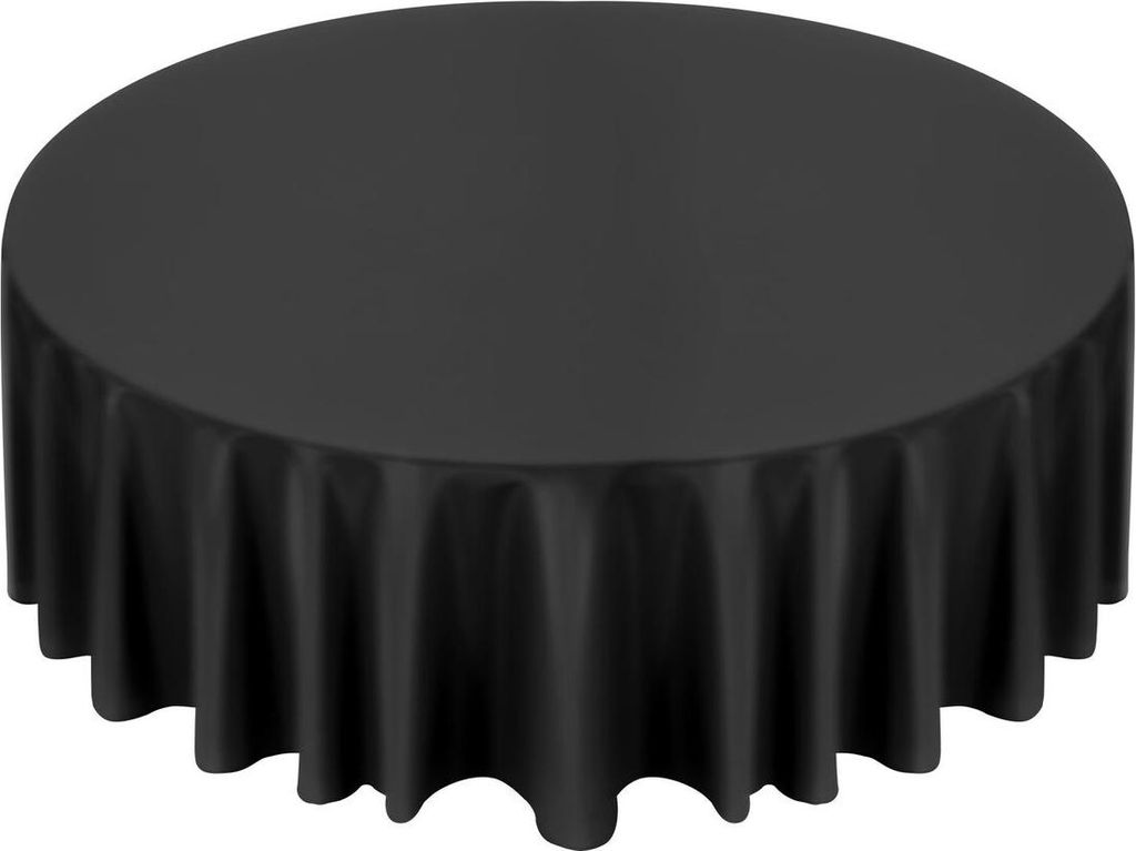 Black Round Tablecloths 6 Pack, 120 Inches in Diameter, Stain- & Wrinkle- Resistant, Machine Washable Table Clothes, Polyester Fabric Table Covers ...