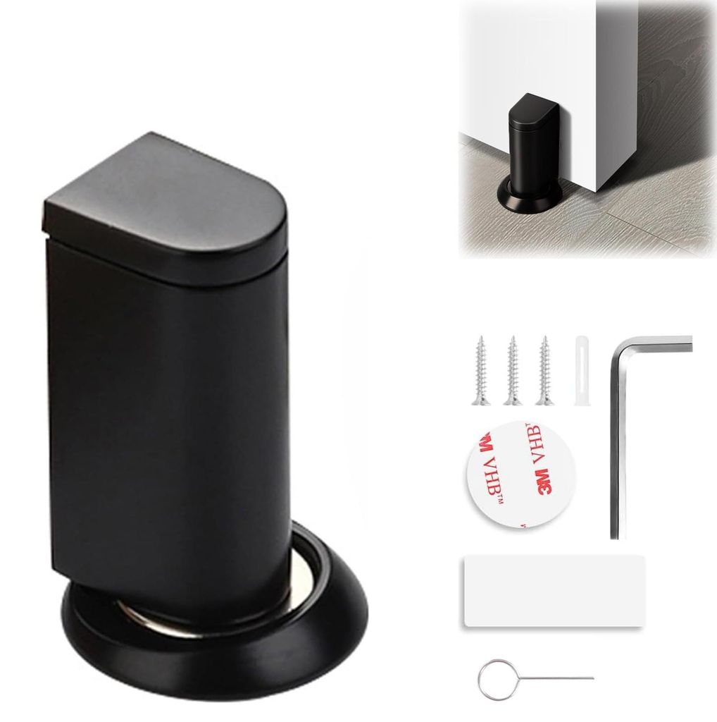 Magnetischer Tür- und Bodenstopper, magnetisch zur selbstklebenden Montage, bohrfreier Türhalter mit starkem Magneten und 3M-Klebeband, Wandschut...