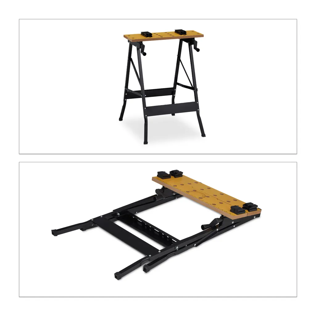 Table de Serrage Pliable et Établi de Menuisier Mobile avec Pieds Acier - 10