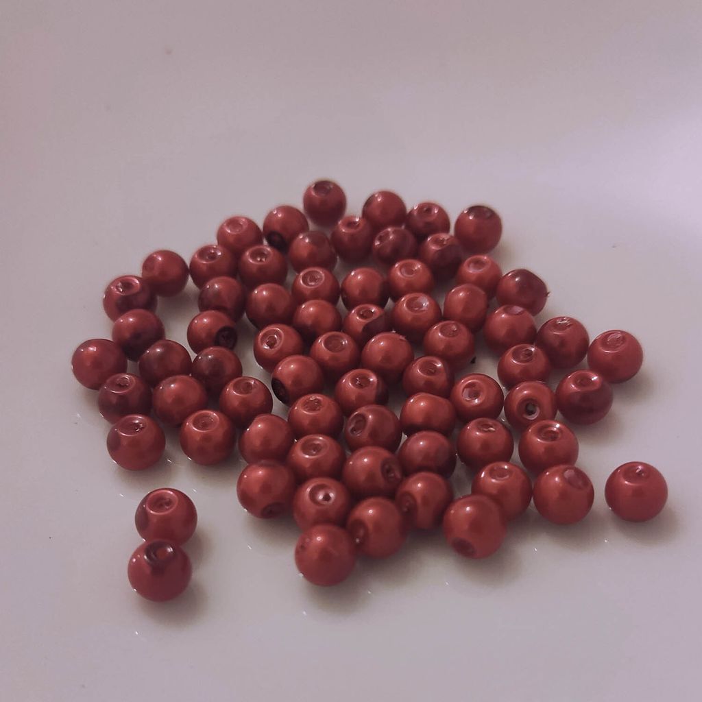 Glasperlen - Typ 'rund' - 20g - 4 mm - Rot