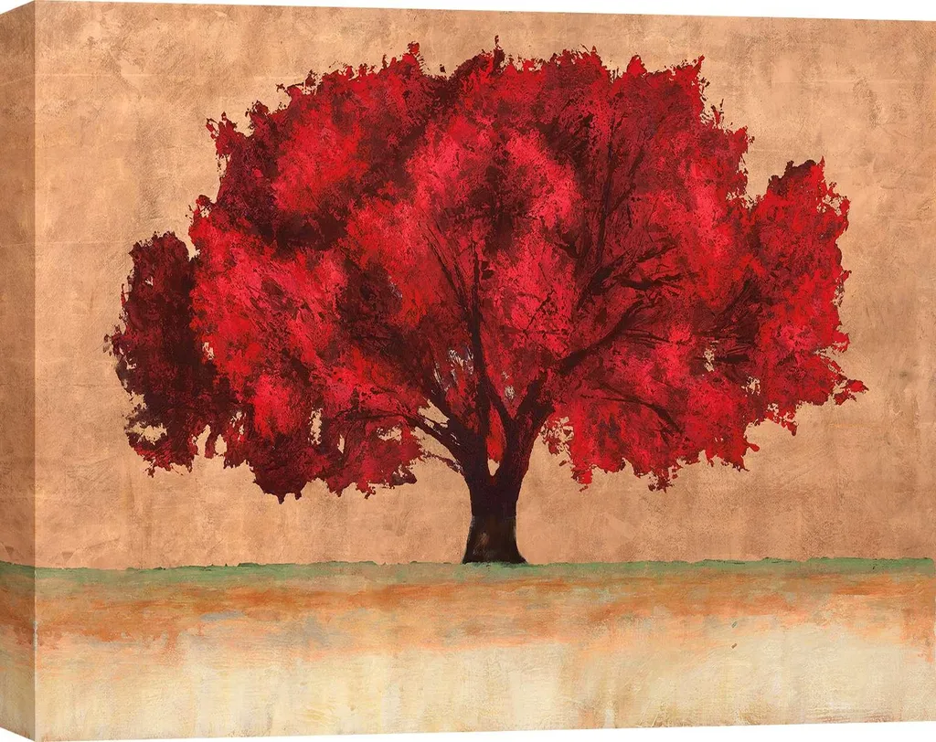 Habillez vos Murs Vides avec la Toile Jan Eelder Arbre Rouge 100x70