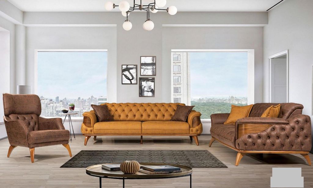 Luxus Einsitzer Sessel Couch Polster Möbel Chesterfield Produktbild 