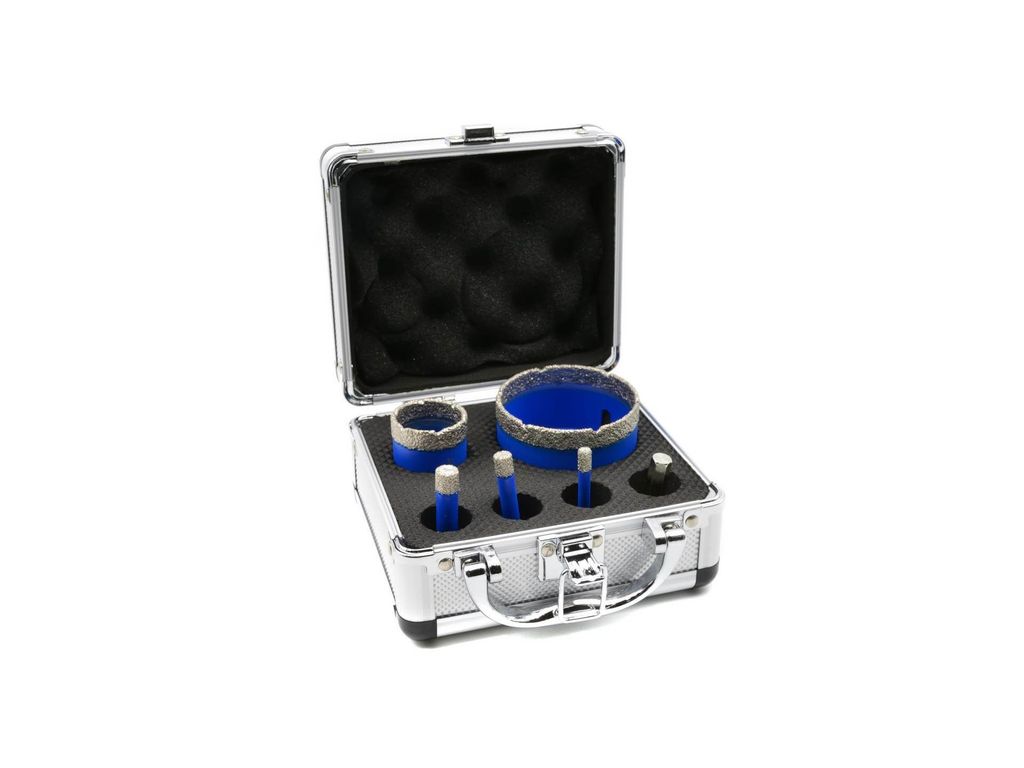 Diamant-Lochsägensatz, 6-68mm, 6-teilig – für präzises Bohren in Stein, Keramik & Fliesen, M14 Gewinde für Winkelschleifer, Temperaturmanagem...