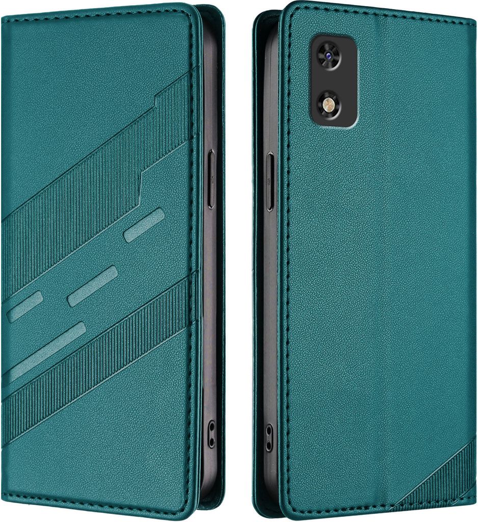Hülle für itel A18, Kunstleder Brieftaschen Handyhülle mit Kartenfach und Standfunktion Grün