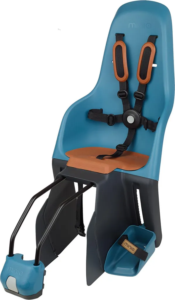Siège vélo arrière Minia Neptune Blue : transport enfant sécurisé cadre