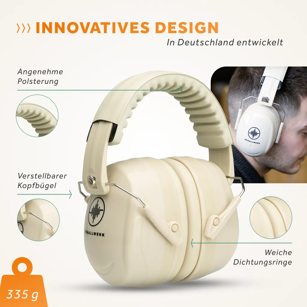 Protection auditive haute performance SCHALLWERK Work+ Beige Confort - 7