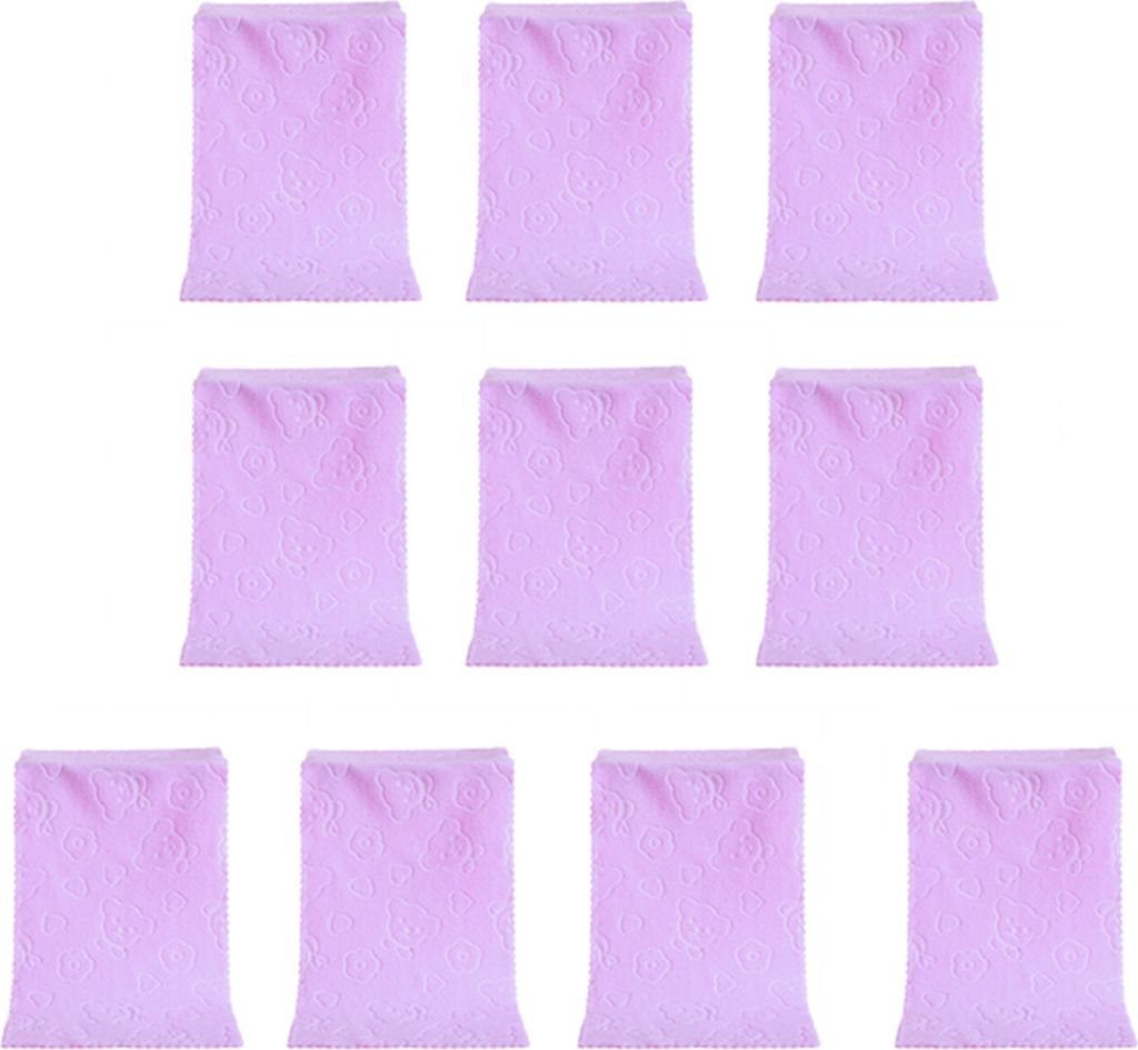 10 Stcs Badetuch Hoch saugfähiges weiche Mikrofaser -feine Nähte langlebige geprägte Handtücher für Zuhause-Lila