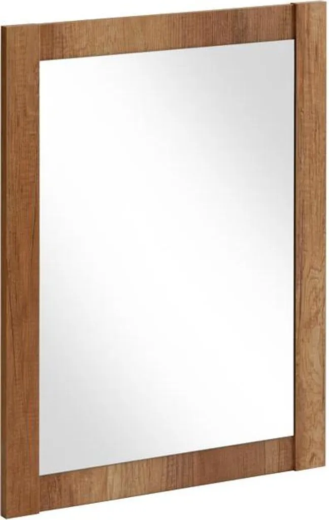 Grand Miroir Mural Carré 80x80 Cadre Bois Chêne Romain pour Vasque