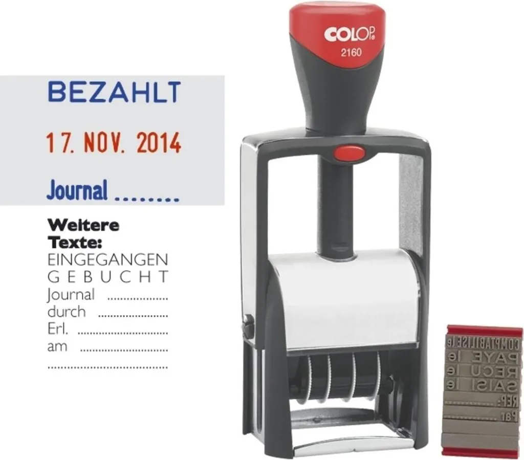 Tampon dateur COLOP 2160/RL Classic Line avec texte interchangeable 4mm