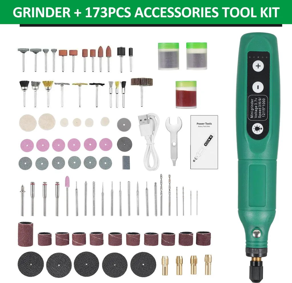 Mini meuleuse électrique sans fil 173 accessoires pour bricolage DIY