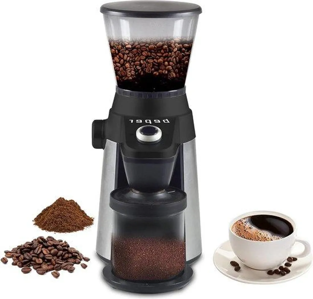Broyeur à café électrique réglable 15 niveaux avec brosse incluse