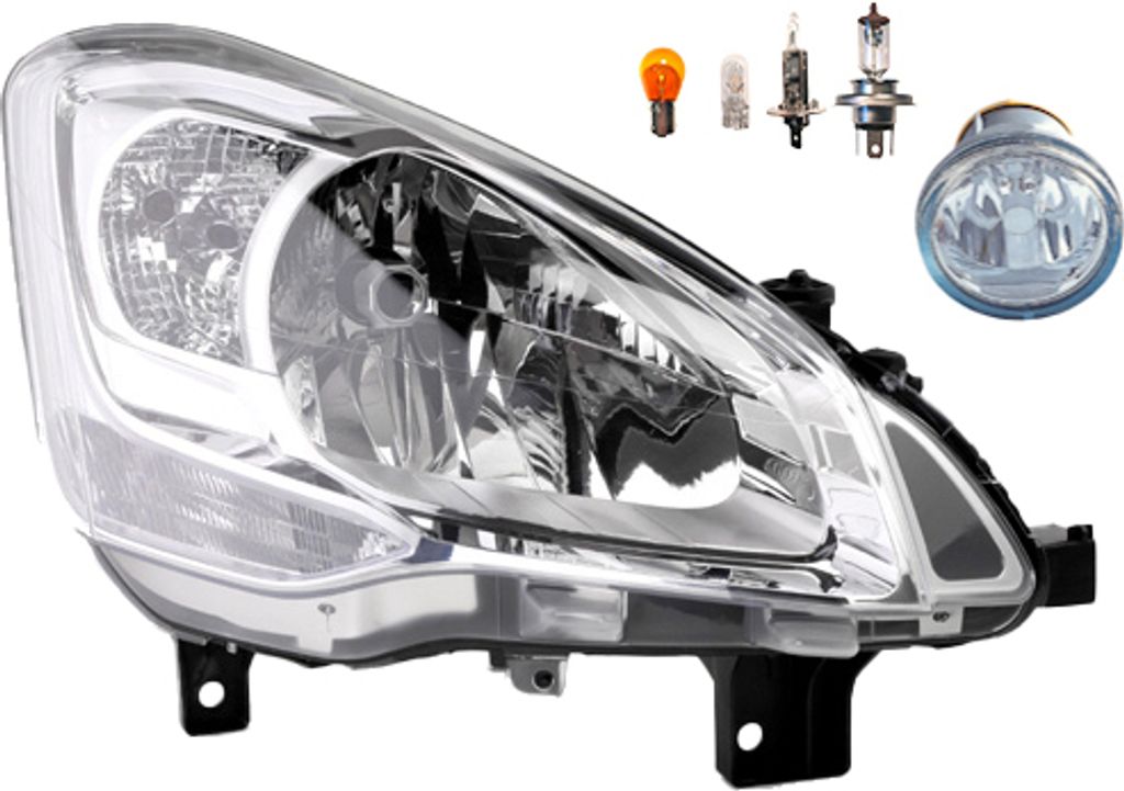 Johns, Scheinwerfer Halogen passend für Citroen Berlingo 7 04/08-02/12 H4 R +Nebel+Leu. 00006206K6 6206K6 00006204Q0 00006208E1 00006206J6 9648947780