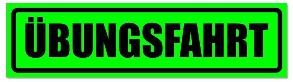 Kiwistar - Autoaufkleber - Grün - Schwarz - 45 x 12 cm - Übungsfahrt invertiert - Hinweis Aufkleber Sticker für Auto, Kfz, Fahrrad, PKW, LKW