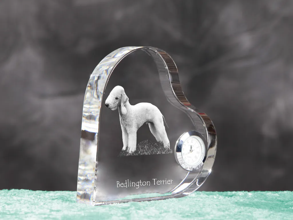 Horloge Bedlington Terrier décorative cœur pour salon et bureau chic - 6