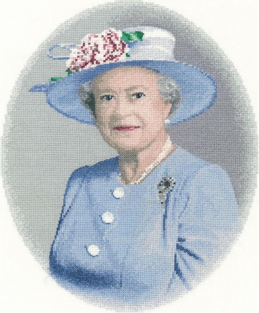 Heritage Kreuzstich Set Aida "Königin Elizabeth ii", Zählmuster, jrqe1071-a, 30,5x25cm