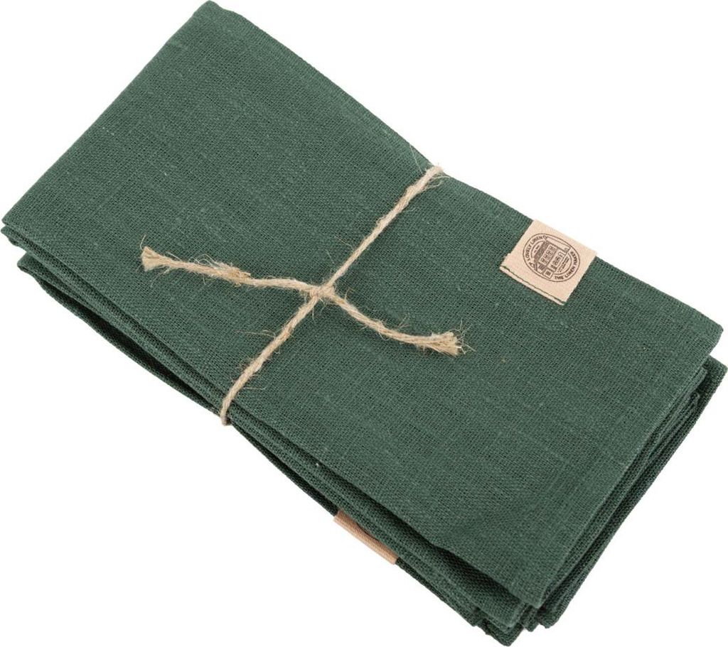 Stoffservietten Leinen Erik 4er Set 44x44cm grün hochwertig & nachhaltig
