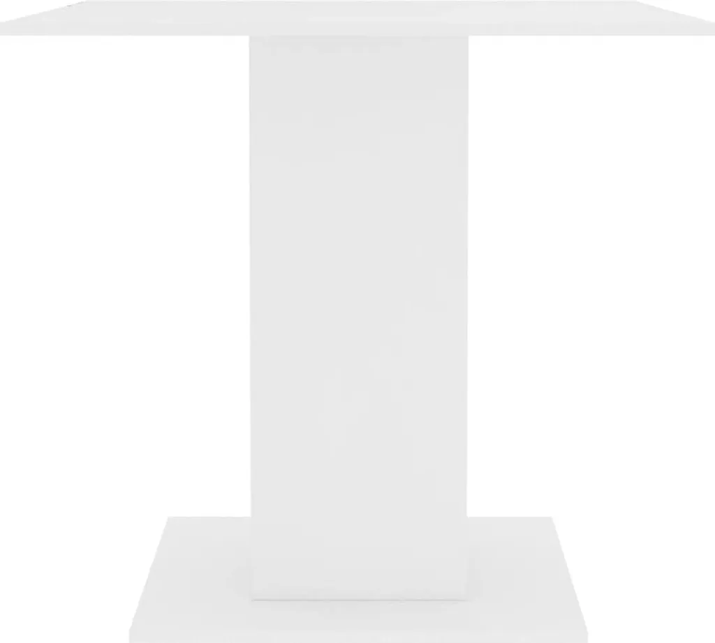 Table à manger bois composite blanc 80x80x75 cm design minimaliste chic - 10