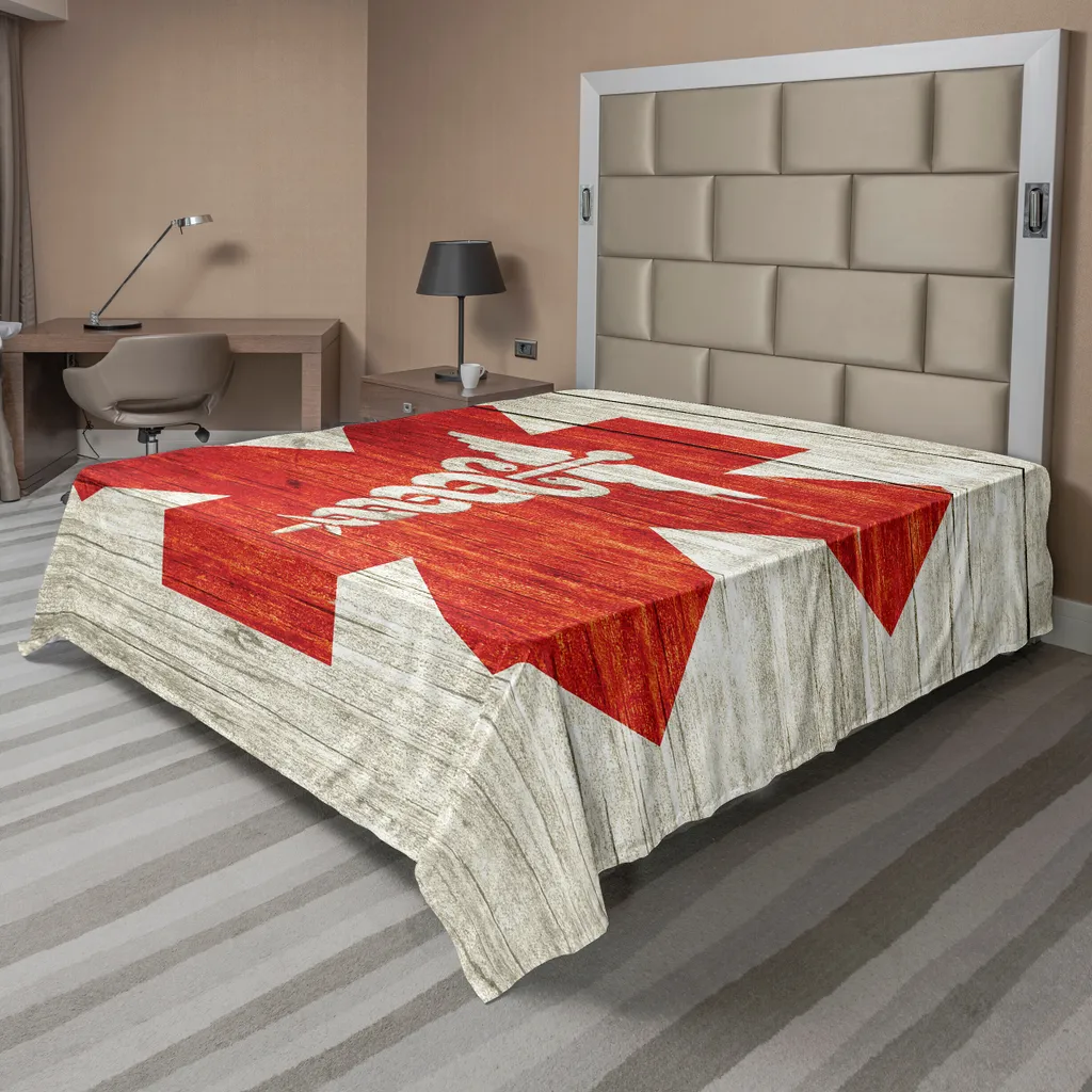Drap de lit supérieur confortable style ancien 275x260 cm rouge terre
