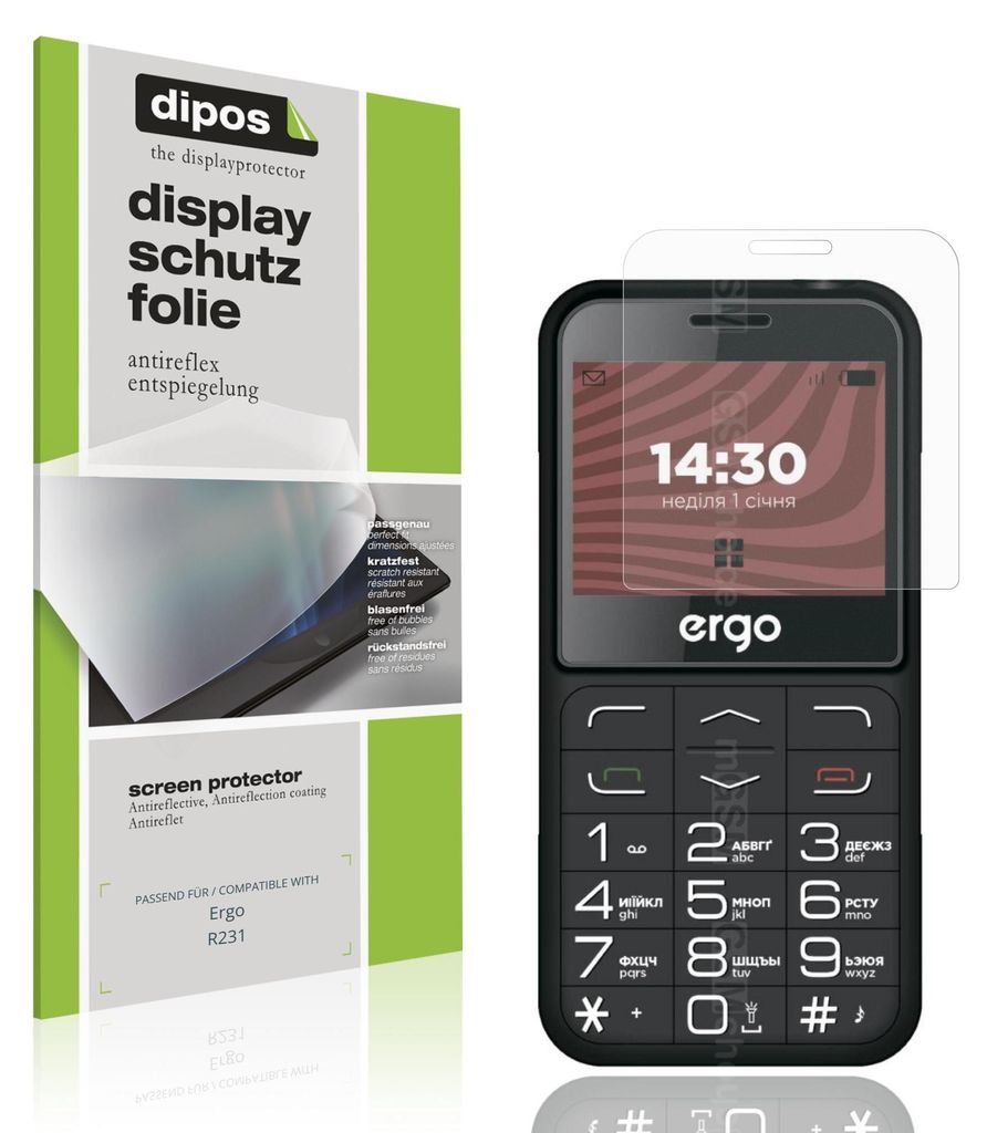4x Schutzfolie für Ergo R231 matt Displayschutzfolie Folie Display Schutz dipos