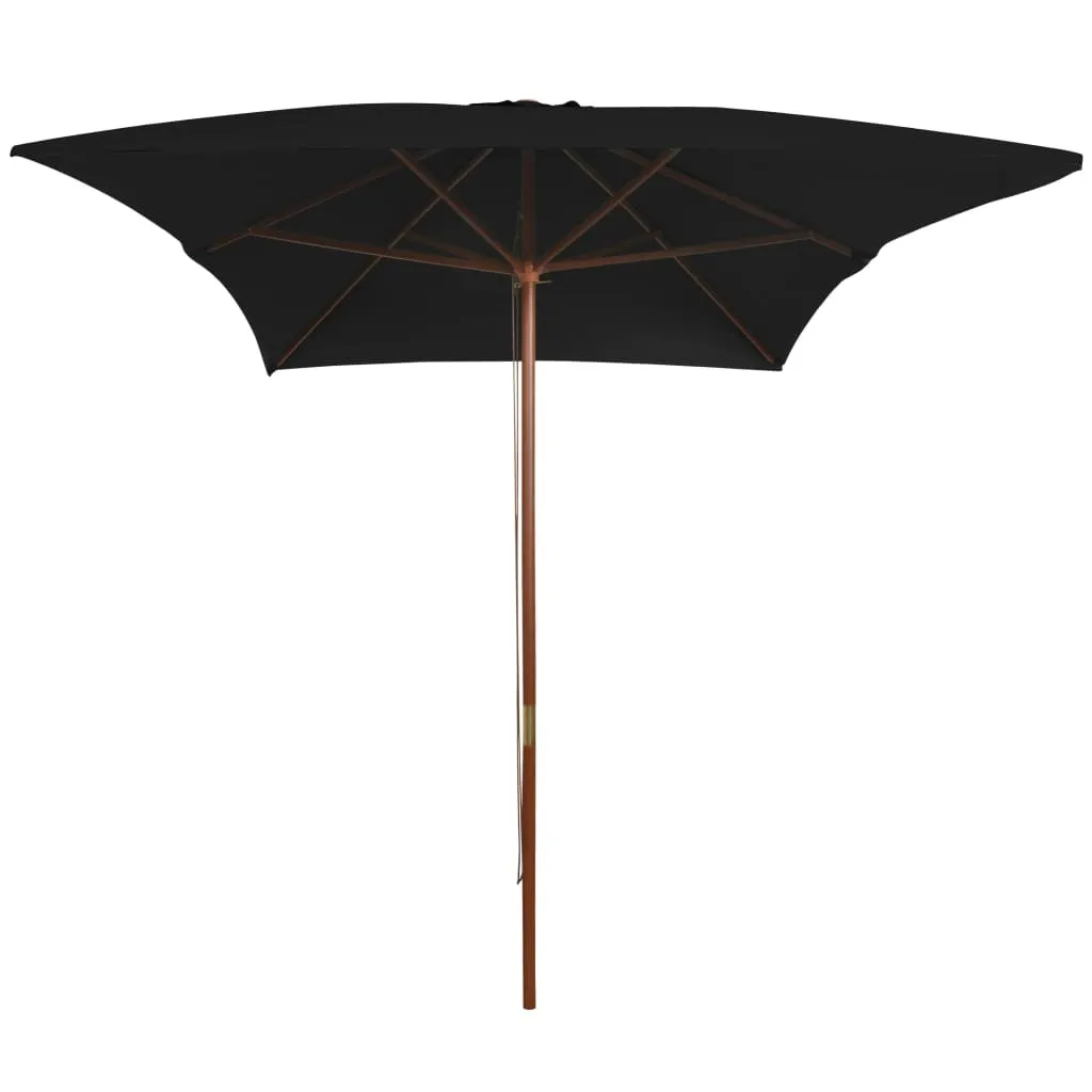 Miglior Prezzo Ombrellone Legno 2x3m Nero | vidaXL Offerta Giardino