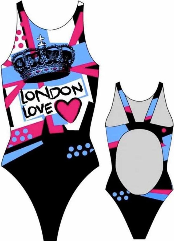 Turbo London Love 895571 Badeanzug Schwarz 5XL Damen Schwarz 5XL