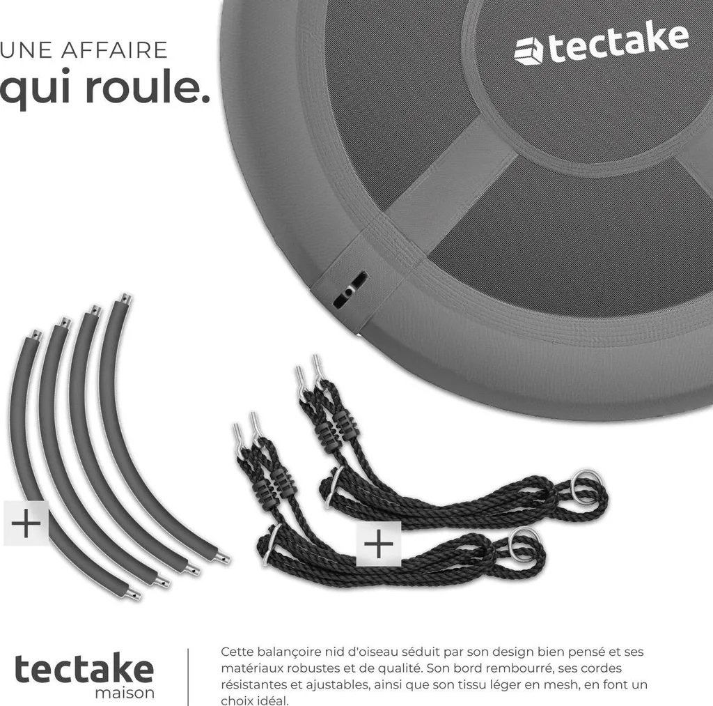 Balançoire nid d'oiseau Swayer Ø 120 cm réglable et robuste 120 kg