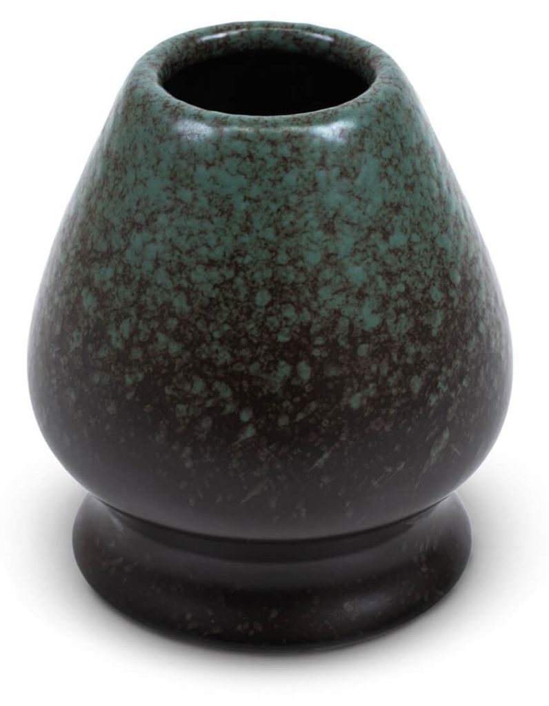 Cebador - Matcha Chasen Halter Kusenaoshi Umi 7cm - Bewahrt Die Form Der Bambusbesen - Keramik Türkis Grau - Traditioneller Chasentate Ständer