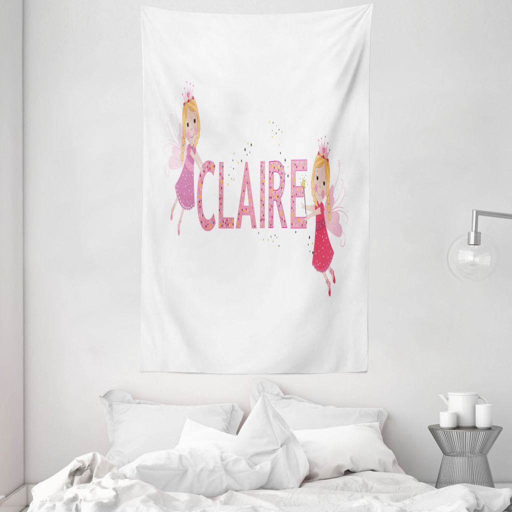 ABAKUHAUS Claire Wandteppich und Tagesdecke, Märchen Girl Name aus Weiches Mikrofaser Stoff Waschbar ohne Verblassen Digitaldruck, 140 x 230 cm, M...