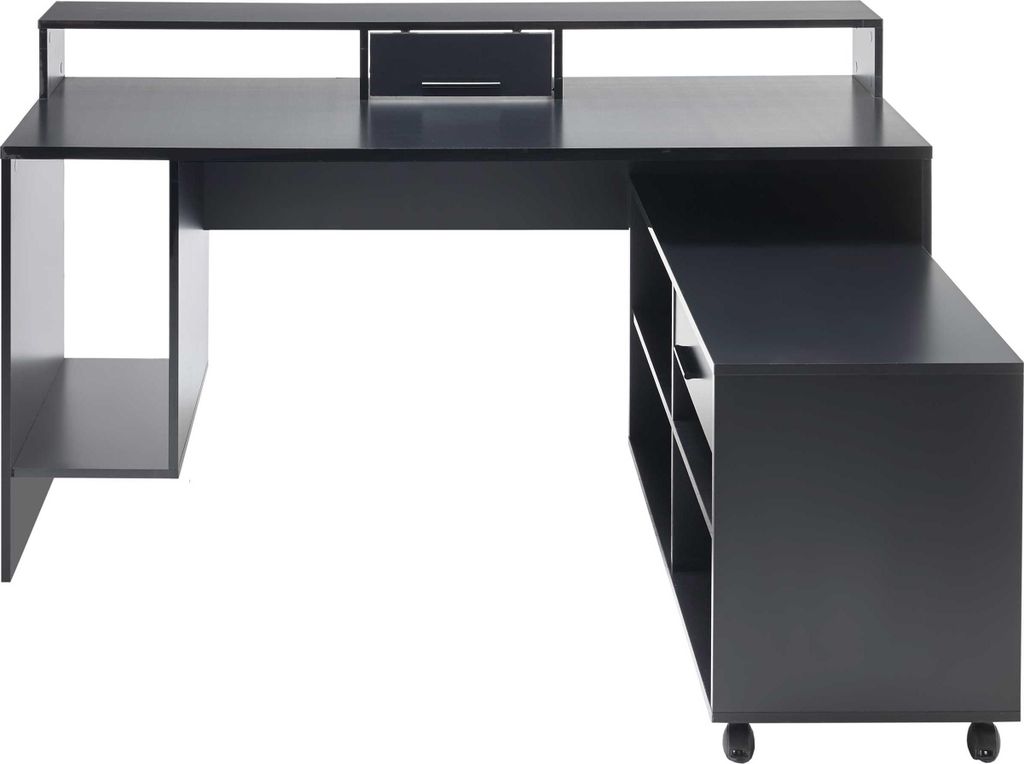 Gaming-Eckschreibtisch - Schwarz matt - 160 x 70 cm - inkl. Produktbild 