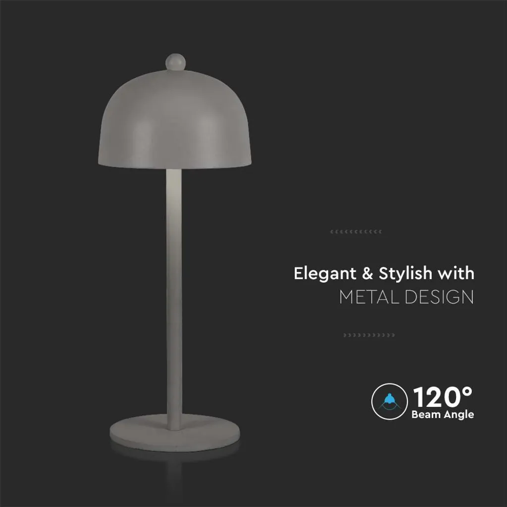 LED Solution Lampe de table rechargeable grise 300mm 3W - Réf 7987